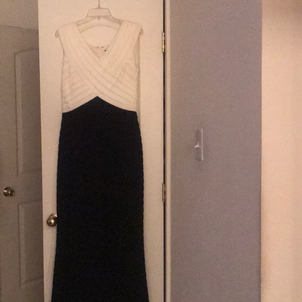 Black and Cream Evening Gown